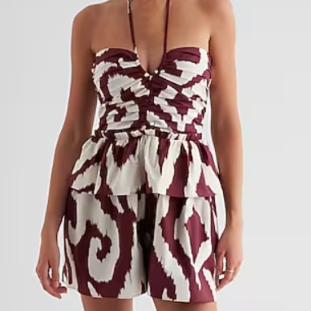 BNWT Express Tiered Halter Romper